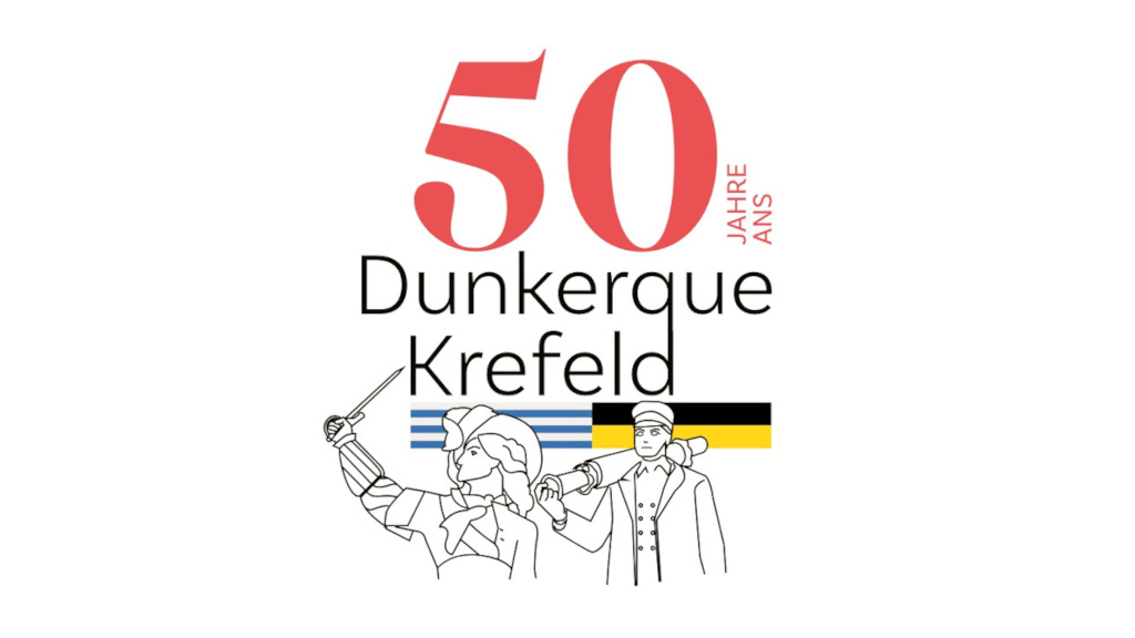Logo zum Jubiläum der Städtepartnerschaft zwischen Dünkirchen und Krefeld. Grafik: Stadt Krefeld, Presse und Kommunikation