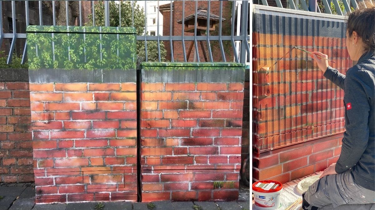 Collage Schaltkasten Platz an der Alten Kirche