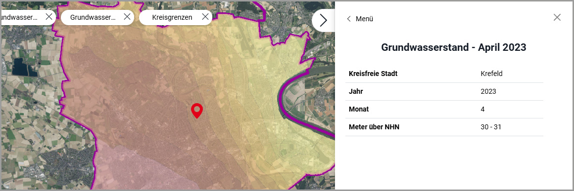 Bildschirmansicht aus dem Geoportal